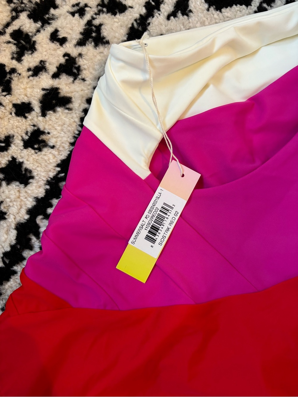 Summersalt The Sidestroke One-Shoulder Swimsuit in Lava & Hibiscus & White Sand - Picture 3 of 5